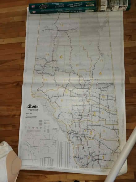 Photo of free TWO large alberta road maps 1989 (Glen Allen) #2