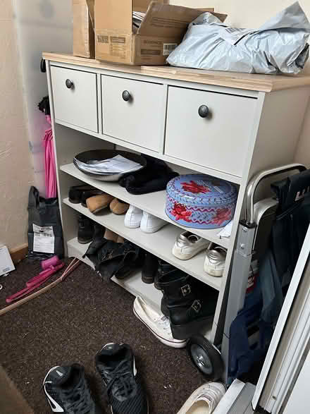 Photo of free Grey/wooden Console unit (Peacehaven) #1