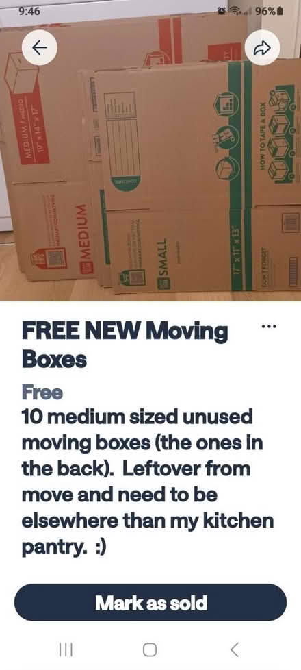 Photo of free 10 New Medium Size moving boxes (Hollymead) #1