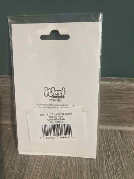 Photo of free Blick 19x27mm Sticky White Labels. Opened. (Southsea PO4) #2