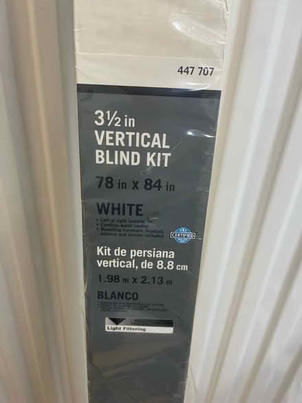 Photo of free New 3.5” White Vertical Blind kit (Adam’s Point, Oakland) #1
