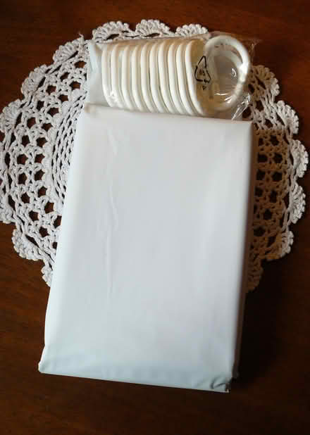 Photo of free New white shower curtain (Woodside WD25) #2
