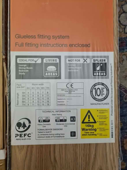 Photo of free Oak effect laminate flooring (5 sqm) (Middleyard GL10) #2