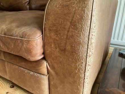 Photo of free 2 Brown leather sofas (Westleton IP17) #2