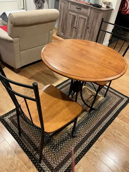 Photo of free Wood Bistro Table/Chair Set (Neighborhood Nine) #1