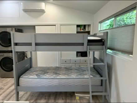 Photo of free Gray Twin Bunk Bed (Glen Cove) #1