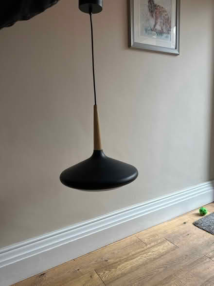 Photo of free Black and oak hanging ceiling light (Sutton Bridge) #1