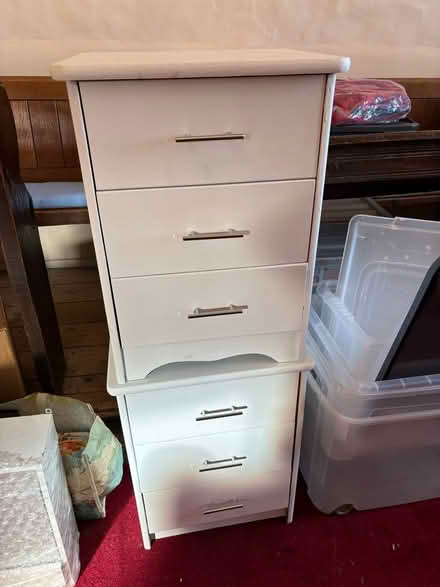 Photo of free A pair of White painted bedside drawers (Appleby-in-Westmorland CA16) #1