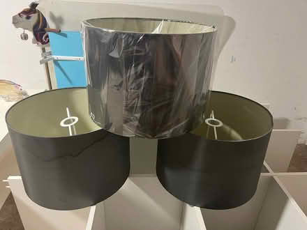 Photo of free Three large grey lamp shades (Fairfield Park) #1