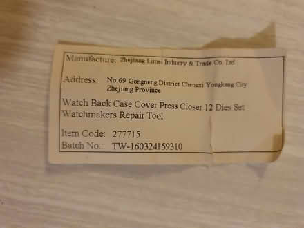 Photo of free Watch back case cover press (Ipswich, IP4) #2