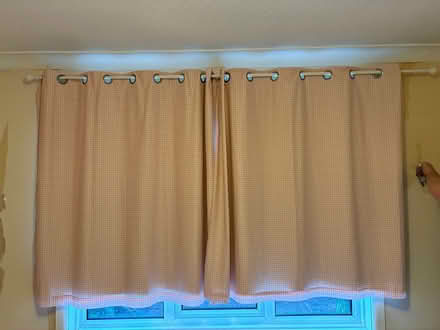 Photo of free Pink & White checked curtains x2 (West Moors BH22) #1