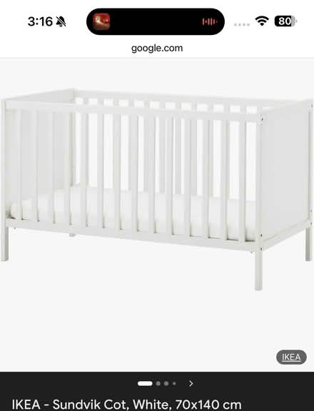 Photo of free IKEA crib + mattress + bumper (SE3) #1