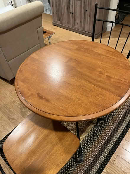 Photo of free Wood Bistro Table/Chair Set (Neighborhood Nine) #3