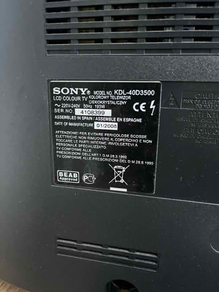 Photo of free Television. Works fine (79 dunvegan road SE9) #1