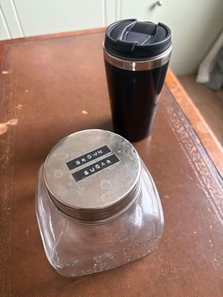 Photo of free Job Lot - Glass Jar, Cup, Toiletry Bag, Canvas Tote, Bathmat (Forest Gate E7) #1