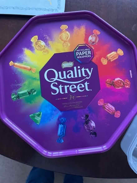 Photo of free Empty quality street tub (Pin Green Industrial Area SG1) #1