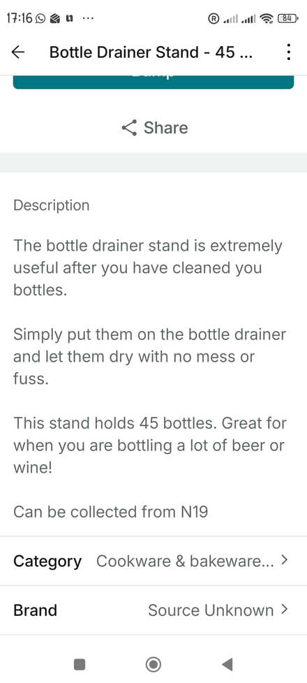 Photo of free Bottle drainer stand (Upper Holloway N19) #1