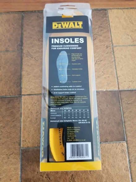 Photo of free DeWalt insoles new in pack (Gloucester) #1