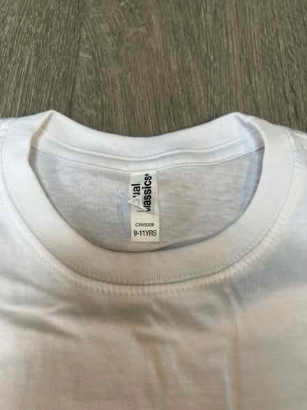 Photo of free 2 Plain White T-Shirts. 9-11 years. Good condition (Southsea PO4) #2