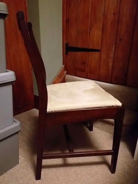 Photo of free Wood Dining Chair x1 With Suede-Like Cushion Seat And Curved (Avebury SN8) #2