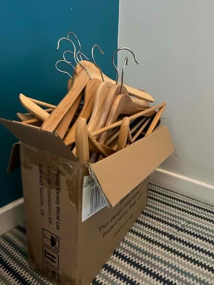 Photo of free 20 wooden coat hangers (Glasgow G44 Cathcart) #1
