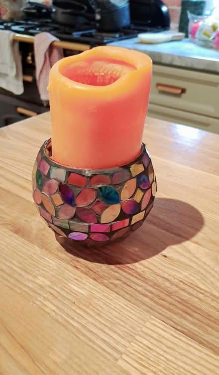 Photo of free Candle & pot RG26 (Bramley, Hants RG26) #1