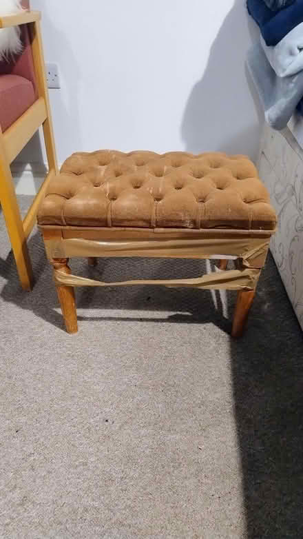 Photo of free Low upholstered stool (Teversham) #1