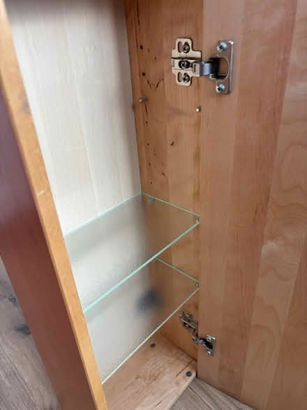 Photo of free Wood and glass bathroom cabinet (Chessington KT9) #2