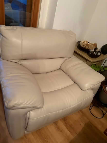Photo of free White leather sofa (High Wycombe HP12) #1