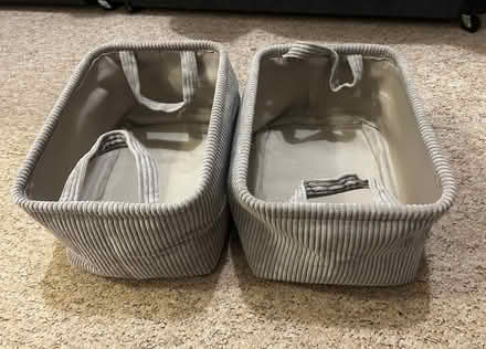 Photo of free 2 x Grey fabric boxes (Stockwell SW9) #1