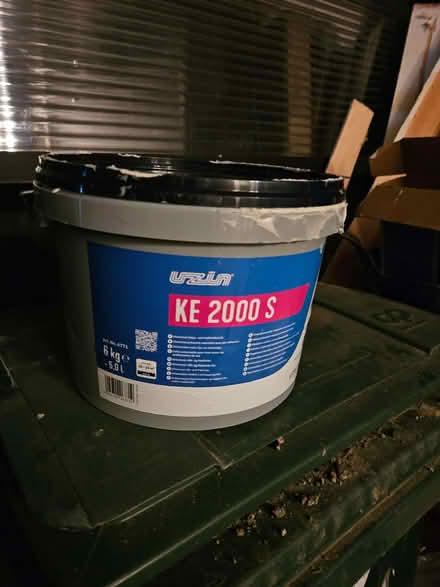 Photo of free Lvt adhesive: used 1/2 bucket opened 9 Feb (Church RG2) #1