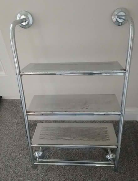 Photo of free Chrome plated metal shelf unit (Sapley PE28) #2