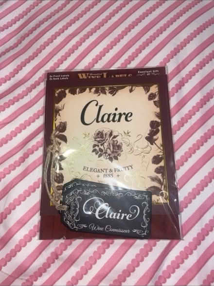 Photo of free personalised wine labels - Claire (Eynsham, OX29) #1