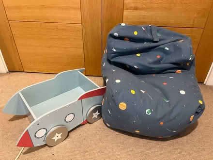 Photo of free Bean bag & book storage pull along (Addlestone) #1