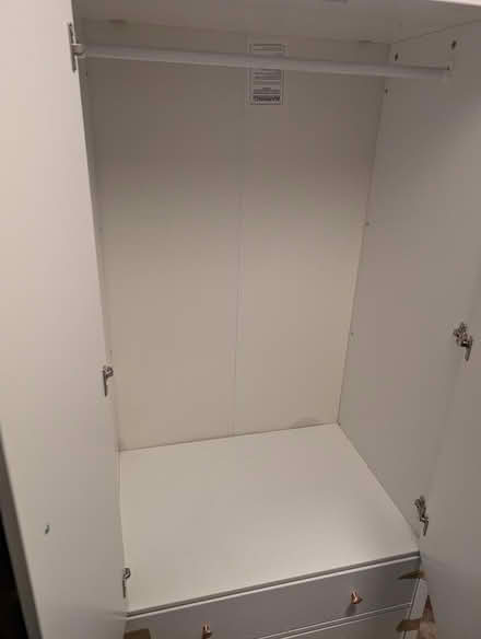 Photo of free Small white wardrobe and hangers (Long Eaton NG10) #2