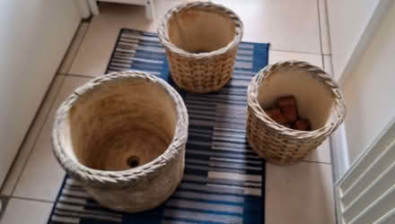 Photo of free Set of 3 Basket Weave Stone Planters (Lyme Regis DT7) #1
