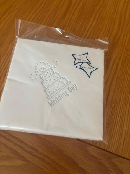 Photo of free 3 unopened packs of wedding serviettes (Bexhill TN39) #1