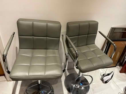 Photo of free x2 grey breakfast bar stools (Staines. TW18) #1