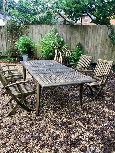 Photo of free Hardwood garden table and 4 chairs (Fairwater CF5) #1