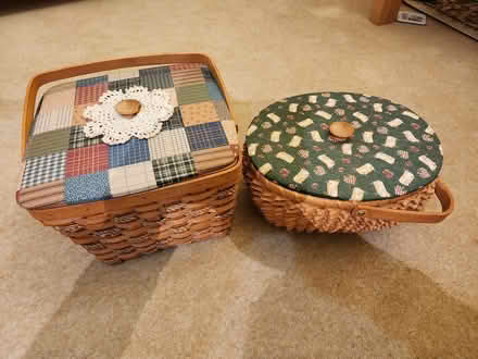 Photo of free 2 pretty wooden woven baskets (GL53, Leckhampton, Cheltenham) #1