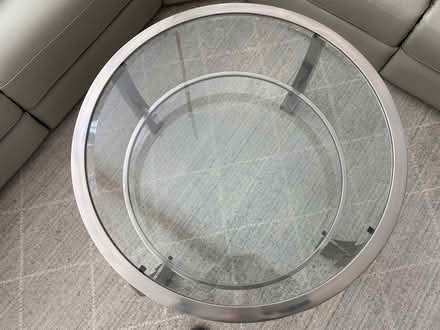 Photo of free Round glass coffee table (Montvale) #3