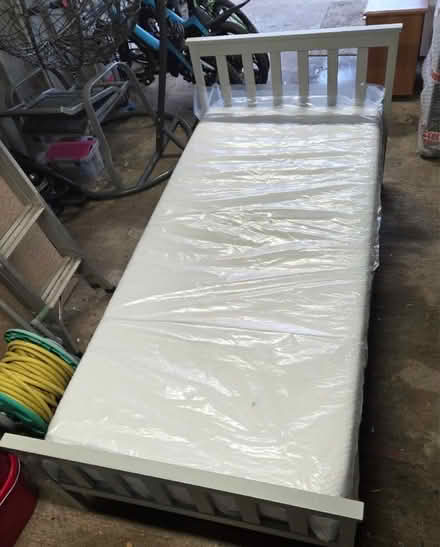 Photo of free Grey single bed with mattress (Doncaster) #2