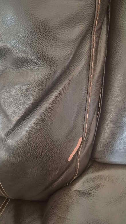 Photo of free Brown leather sofa (Northlands Park Neighbourhood SS13) #4