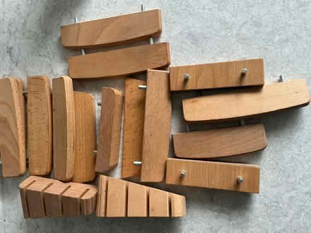 Photo of free Lot of small cutlery drawer wood dividers, pegboard, craft (BT10) #3