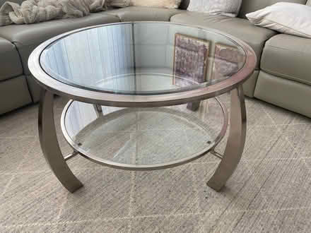 Photo of free Round glass coffee table (Montvale) #2