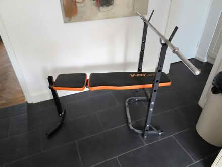 Photo of free Weight bench plus 10kg bar plus weights (Marlbrook B60) #1