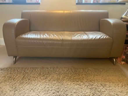 Photo of free 2 seat sofa and 3 seat chaise sofa - leather (Whiteshill GL6) #1