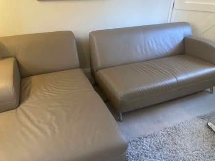 Photo of free 2 seat sofa and 3 seat chaise sofa - leather (Whiteshill GL6) #4