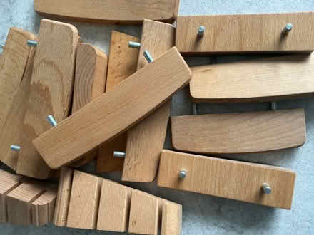 Photo of free Lot of small cutlery drawer wood dividers, pegboard, craft (BT10) #2
