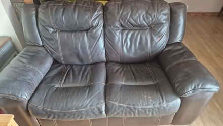 Photo of free Brown leather sofa (Northlands Park Neighbourhood SS13) #2